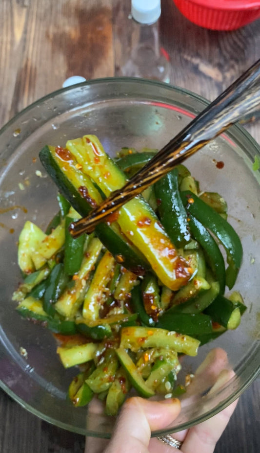 Smashed Cucumber Vinegar Salad