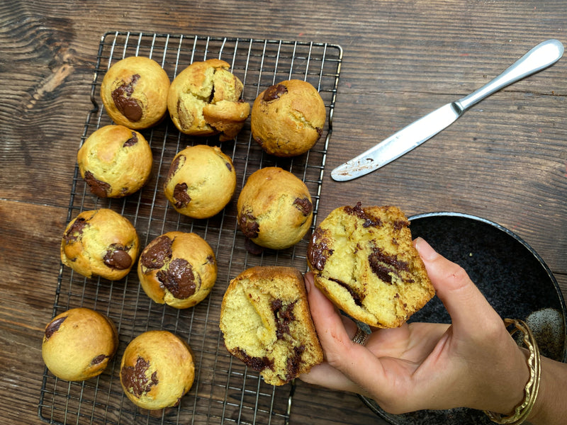 Avocado Chocolate Sourdough Vinegar Muffins