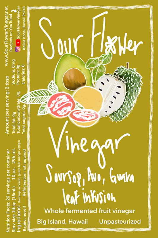 Soursop, Guava, Avocado Leaf Vinegar